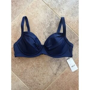 LANDS' END Women's Navy Underwire Bikini Top Size 4 NWT